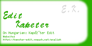 edit kapeter business card